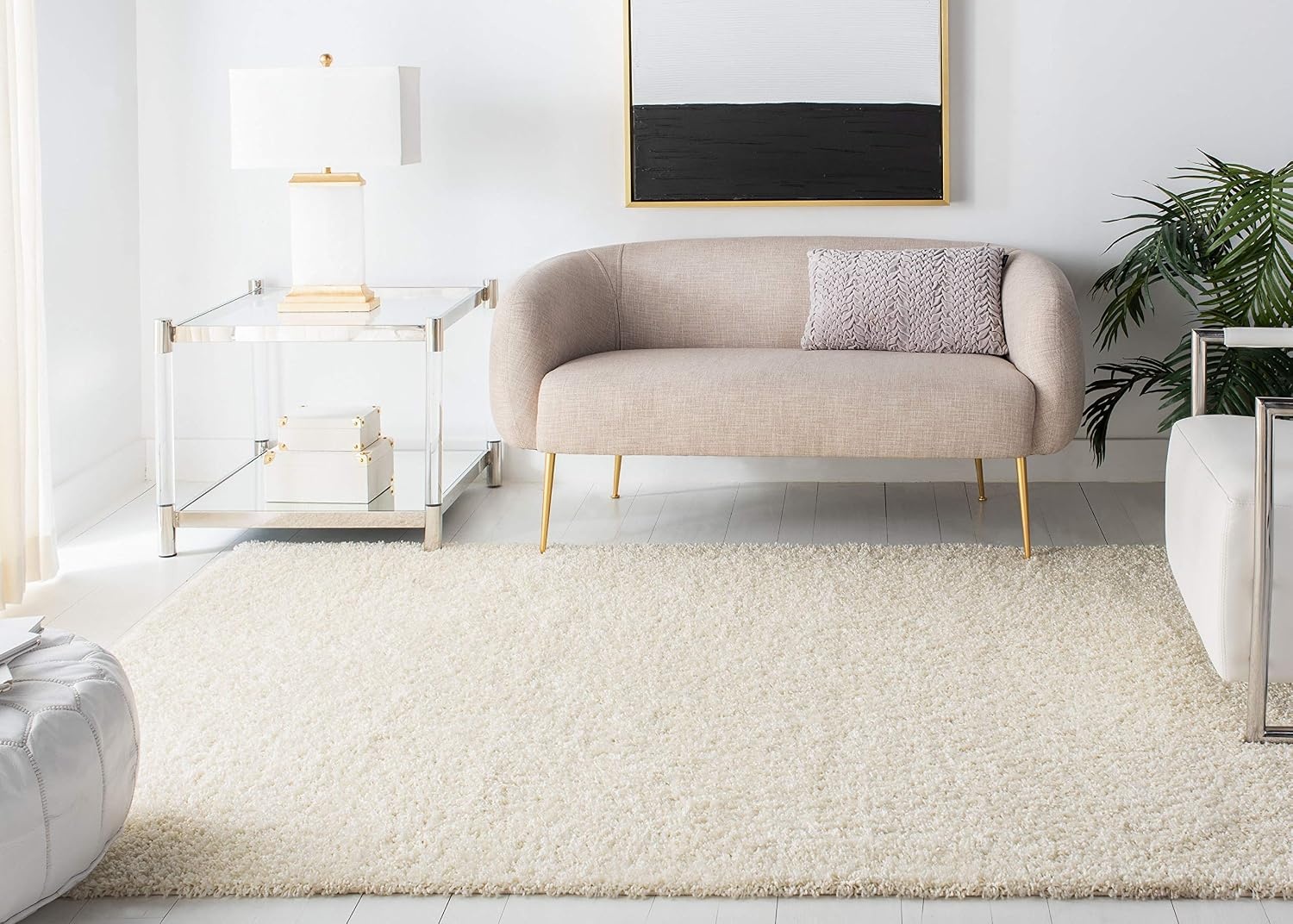 image:imageSAFAVIEH Primo Shag Collection Area Rug 9 x 12 Light Grey Solid Design NonShedding amp Easy Care 12inch Thick Ideal for High Traffic Areas in Living Room Bedroom PRM300GIvory