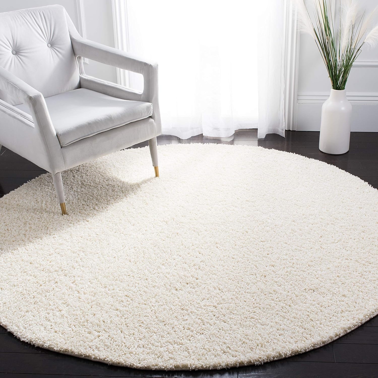image:imageSAFAVIEH Primo Shag Collection Area Rug 9 x 12 Light Grey Solid Design NonShedding amp Easy Care 12inch Thick Ideal for High Traffic Areas in Living Room Bedroom PRM300GIvory