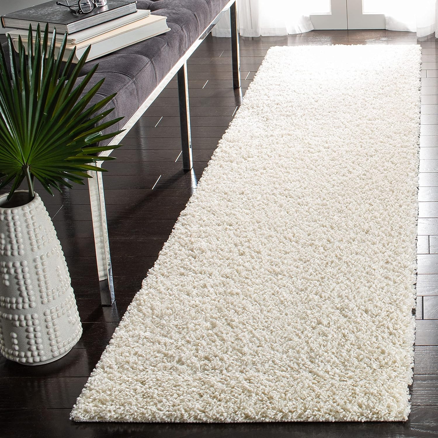 image:imageSAFAVIEH Primo Shag Collection Area Rug 9 x 12 Light Grey Solid Design NonShedding amp Easy Care 12inch Thick Ideal for High Traffic Areas in Living Room Bedroom PRM300GIvory