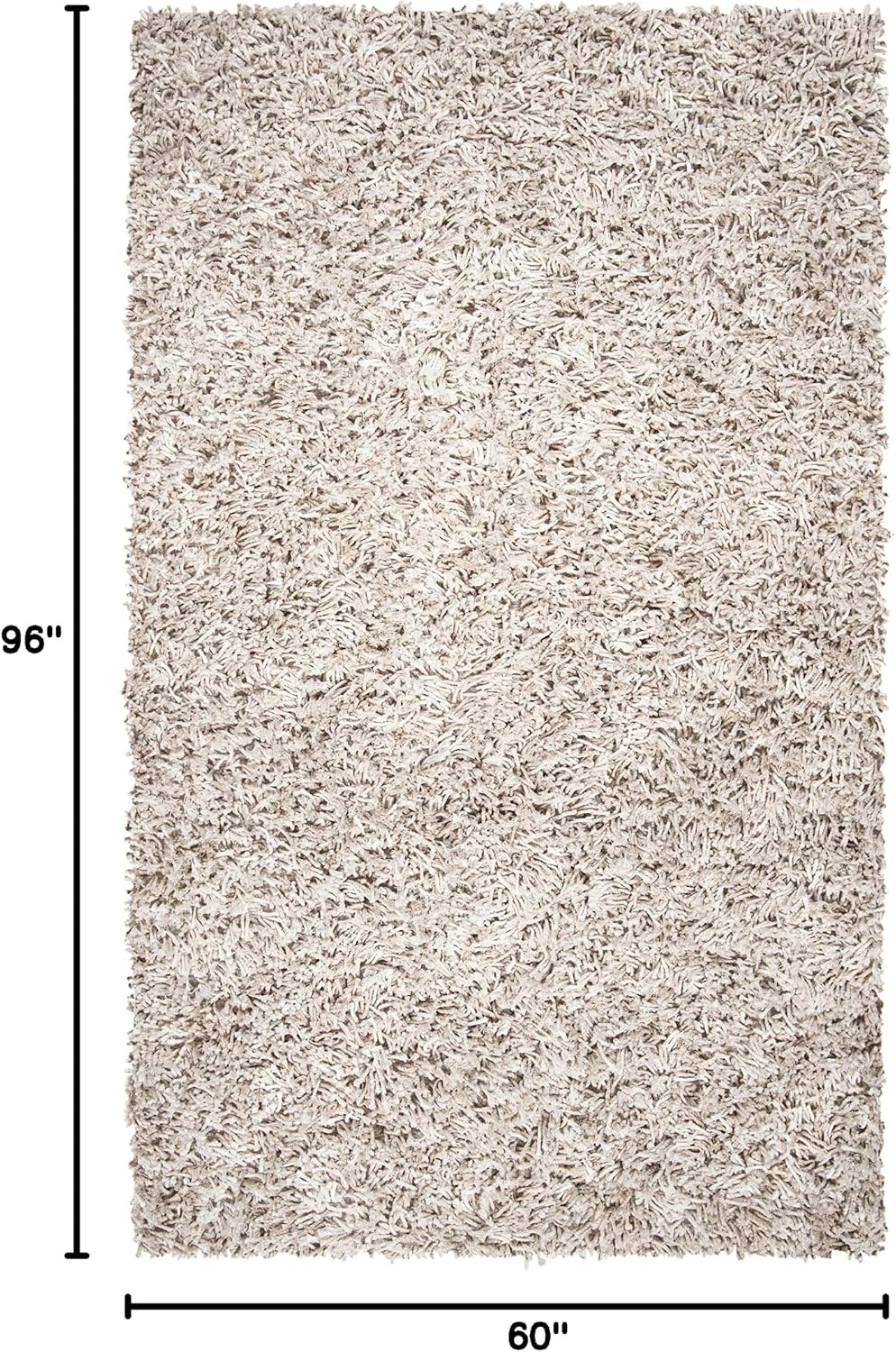 image:imageSAFAVIEH Rio Shag Collection 8 x 10 BlackIvory SG960H Handmade 1inch Thick Area RugBeigeIvory