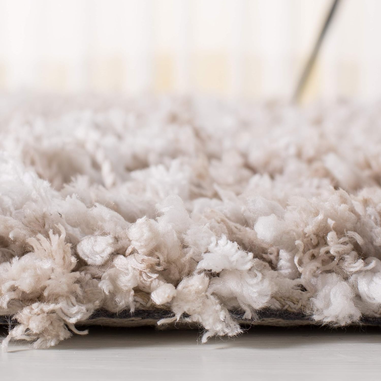 image:imageSAFAVIEH Rio Shag Collection 8 x 10 BlackIvory SG960H Handmade 1inch Thick Area RugBeigeIvory