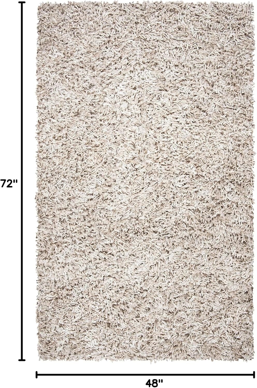 image:imageSAFAVIEH Rio Shag Collection 8 x 10 BlackIvory SG960H Handmade 1inch Thick Area RugBeigeIvory
