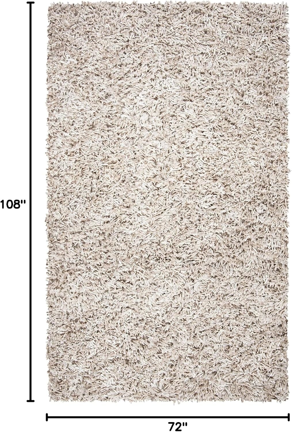 image:imageSAFAVIEH Rio Shag Collection 8 x 10 BlackIvory SG960H Handmade 1inch Thick Area RugBeigeIvory