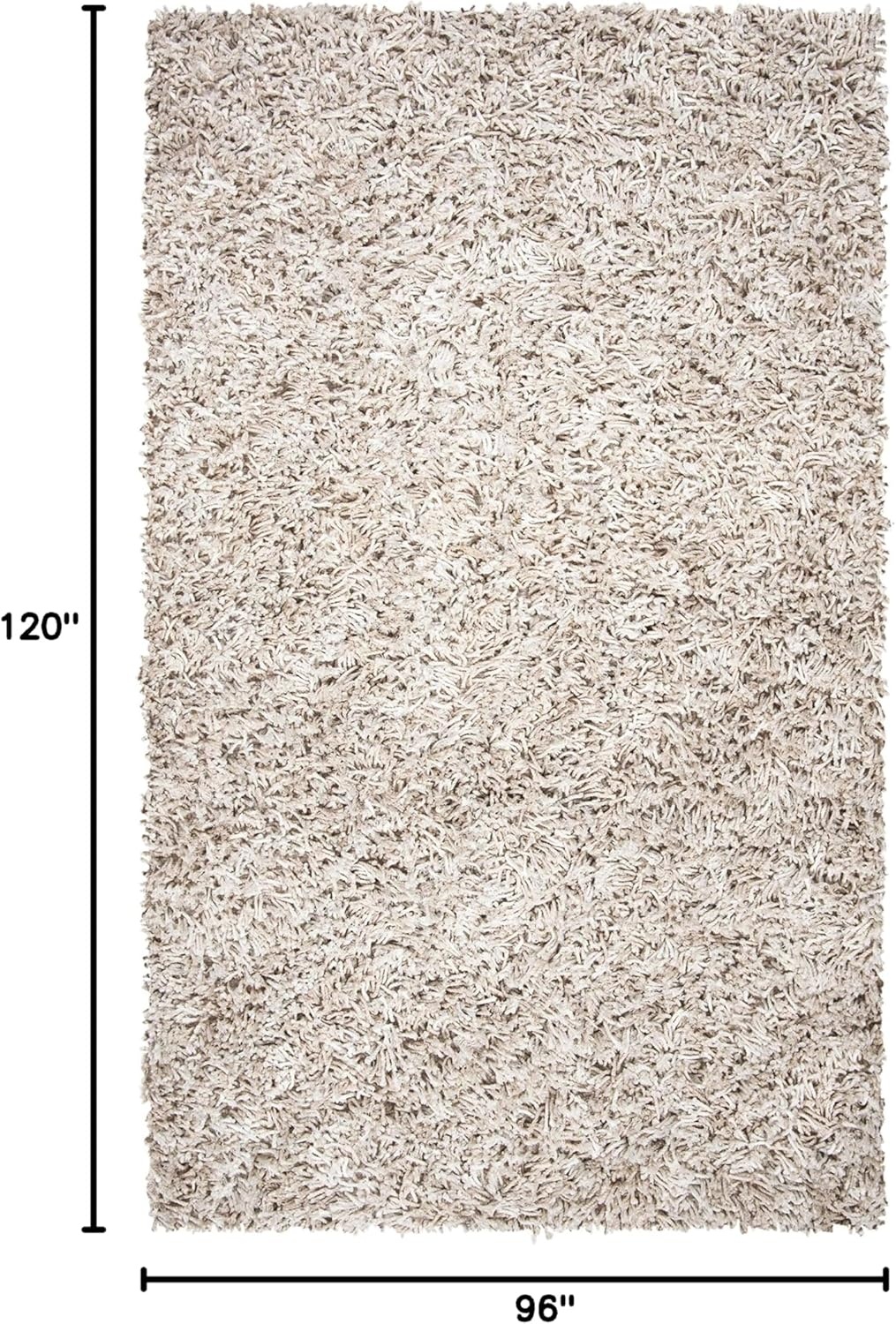 image:imageSAFAVIEH Rio Shag Collection 8 x 10 BlackIvory SG960H Handmade 1inch Thick Area RugBeigeIvory