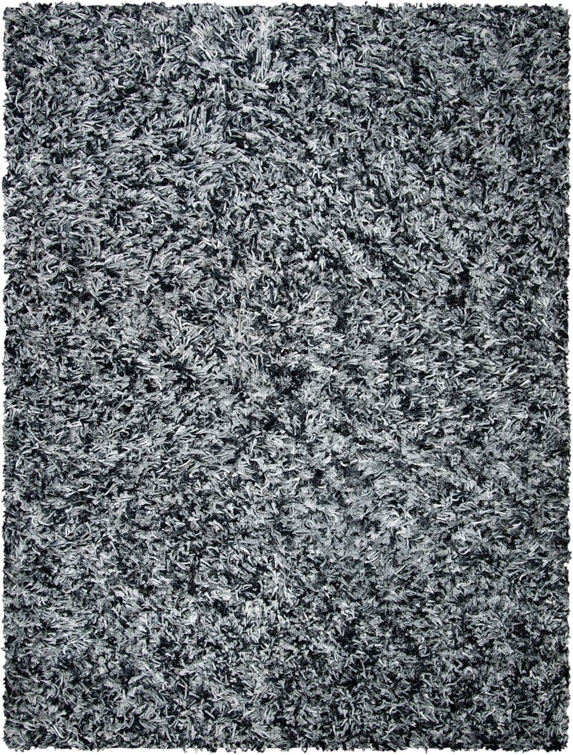 image:imageSAFAVIEH Rio Shag Collection 8 x 10 BlackIvory SG960H Handmade 1inch Thick Area RugBlackIvory