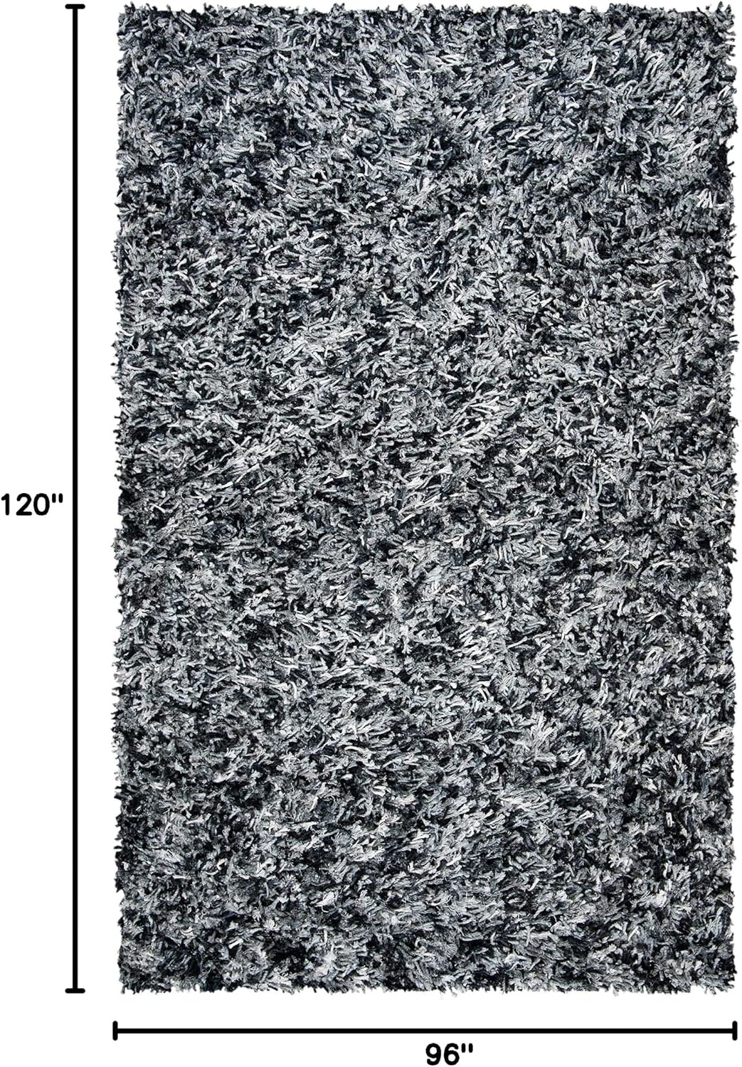 image:imageSAFAVIEH Rio Shag Collection 8 x 10 BlackIvory SG960H Handmade 1inch Thick Area RugBlackIvory