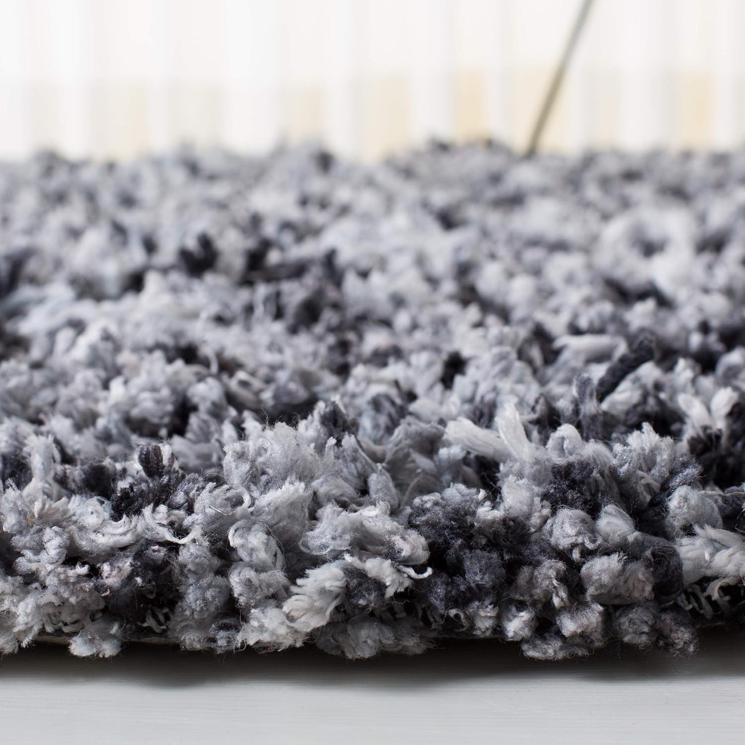 image:imageSAFAVIEH Rio Shag Collection 8 x 10 BlackIvory SG960H Handmade 1inch Thick Area RugBlackIvory