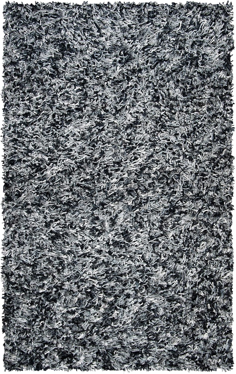 image:imageSAFAVIEH Rio Shag Collection 8 x 10 BlackIvory SG960H Handmade 1inch Thick Area RugBlackIvory