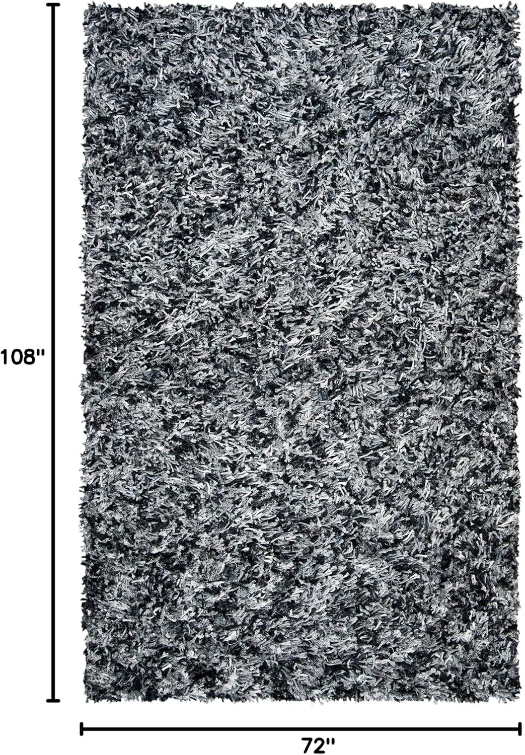 image:imageSAFAVIEH Rio Shag Collection 8 x 10 BlackIvory SG960H Handmade 1inch Thick Area RugBlackIvory