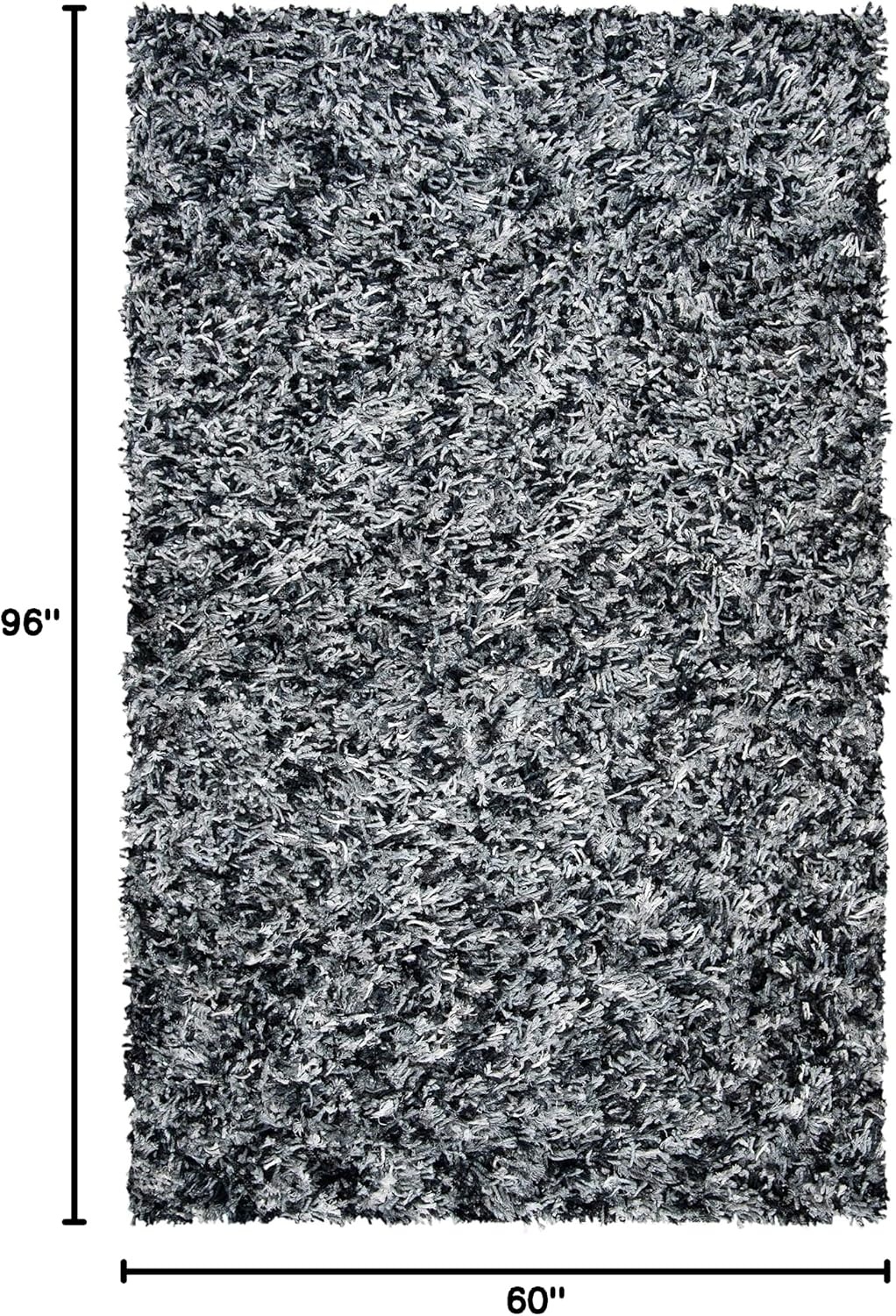 image:imageSAFAVIEH Rio Shag Collection 8 x 10 BlackIvory SG960H Handmade 1inch Thick Area RugBlackIvory