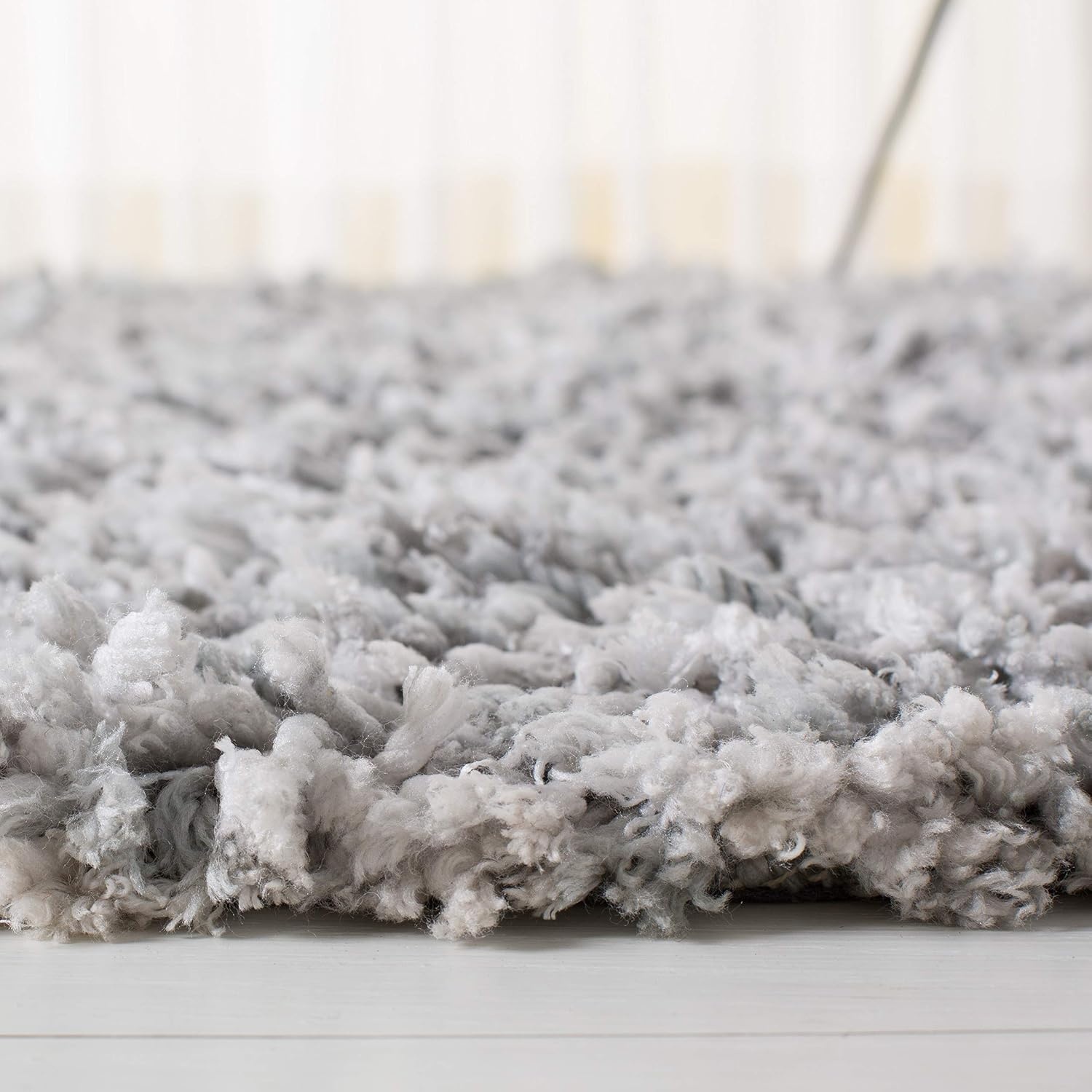 image:imageSAFAVIEH Rio Shag Collection 8 x 10 BlackIvory SG960H Handmade 1inch Thick Area RugGreyIvory