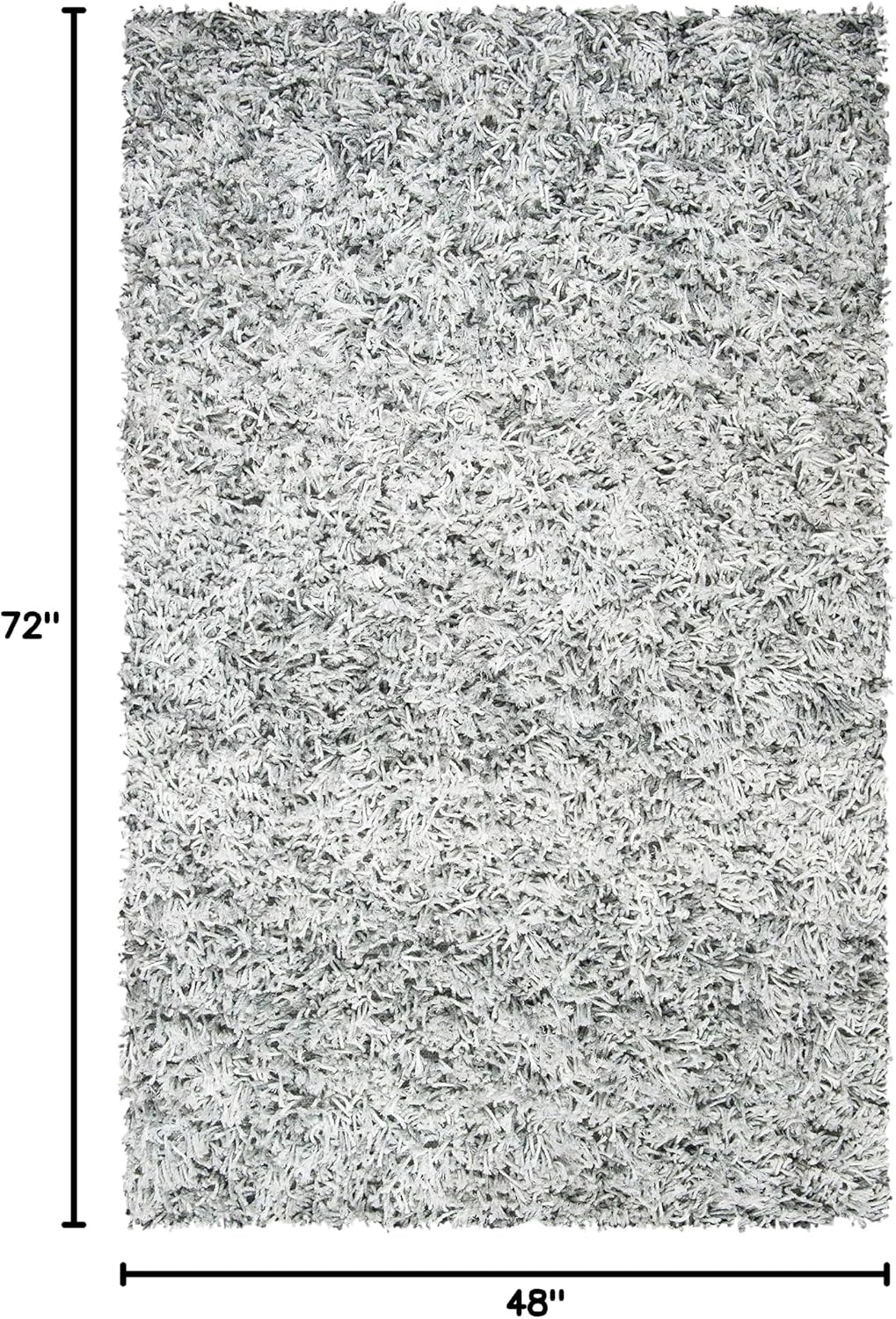 image:imageSAFAVIEH Rio Shag Collection 8 x 10 BlackIvory SG960H Handmade 1inch Thick Area RugGreyIvory
