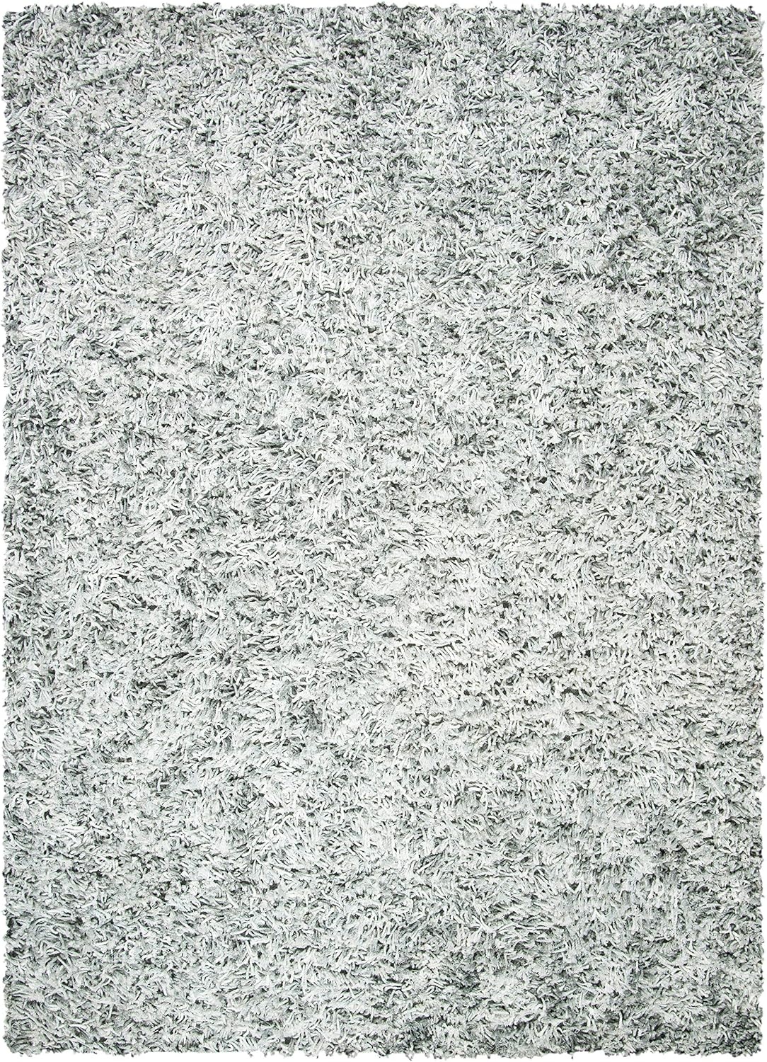 image:imageSAFAVIEH Rio Shag Collection 8 x 10 BlackIvory SG960H Handmade 1inch Thick Area RugGreyIvory