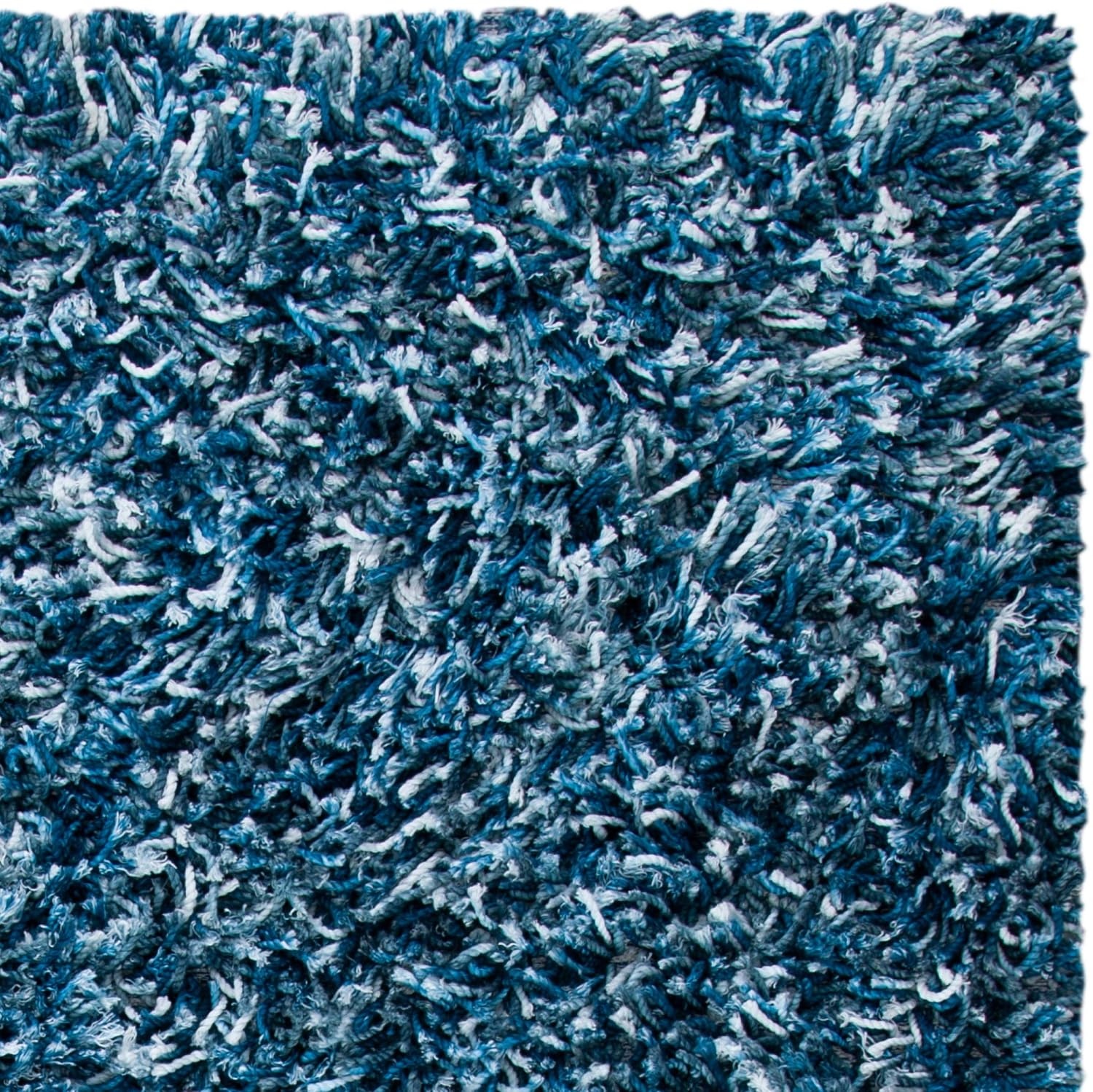 image:imageSAFAVIEH Rio Shag Collection 8 x 10 BlackIvory SG960H Handmade 1inch Thick Area RugNavyIvory
