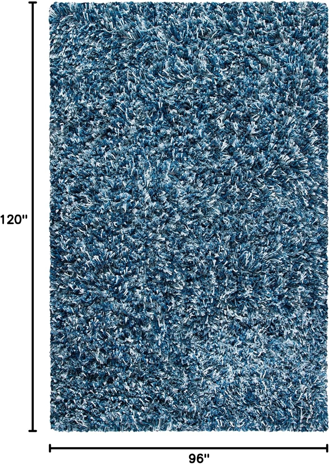 image:imageSAFAVIEH Rio Shag Collection 8 x 10 BlackIvory SG960H Handmade 1inch Thick Area RugNavyIvory