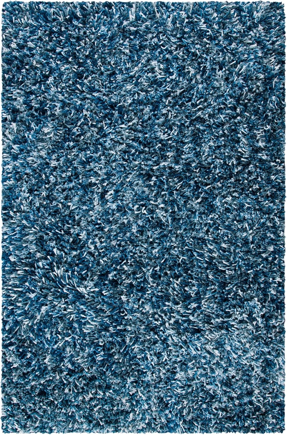 image:imageSAFAVIEH Rio Shag Collection 8 x 10 BlackIvory SG960H Handmade 1inch Thick Area RugNavyIvory