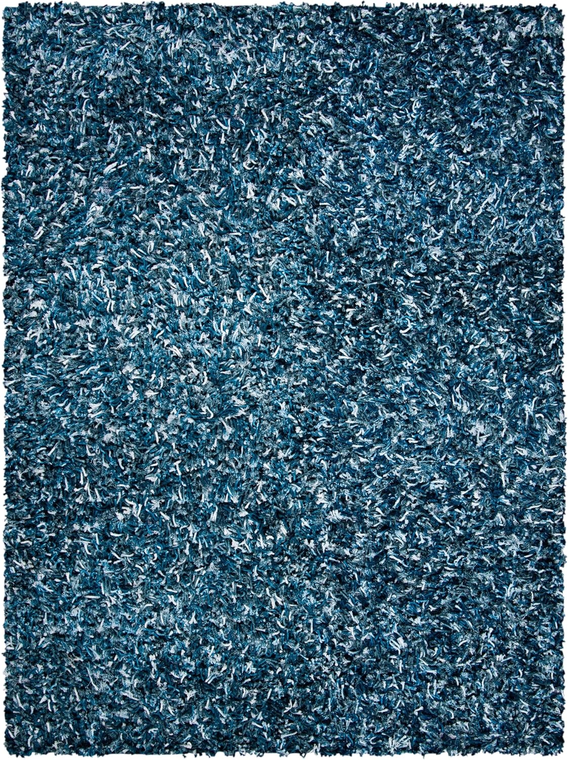 image:imageSAFAVIEH Rio Shag Collection 8 x 10 BlackIvory SG960H Handmade 1inch Thick Area RugNavyIvory