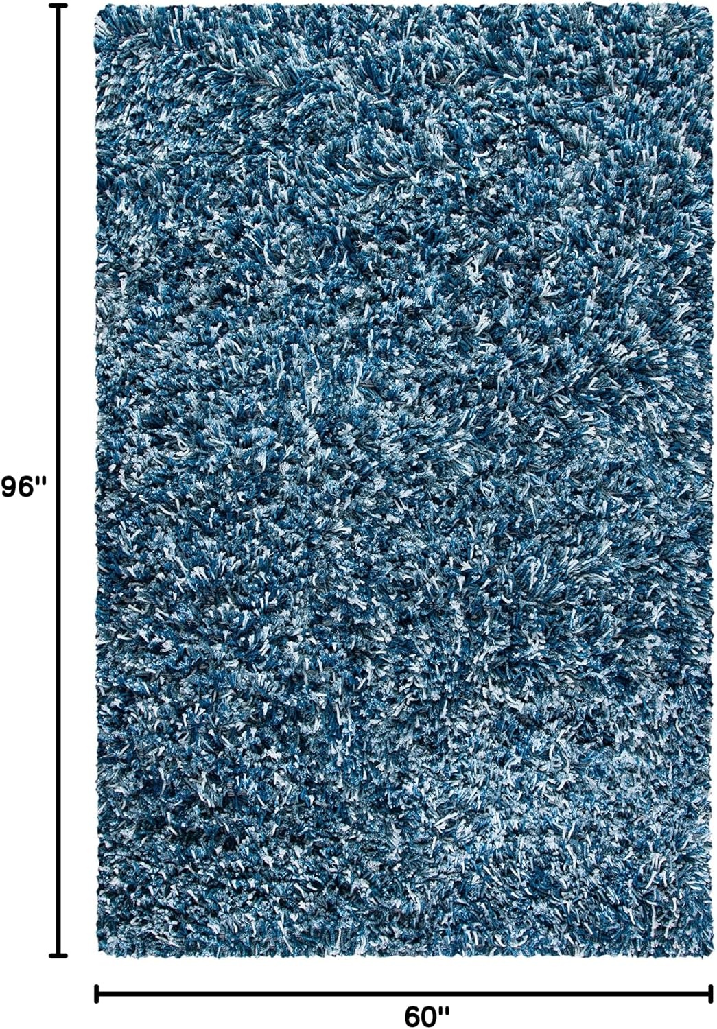 image:imageSAFAVIEH Rio Shag Collection 8 x 10 BlackIvory SG960H Handmade 1inch Thick Area RugNavyIvory