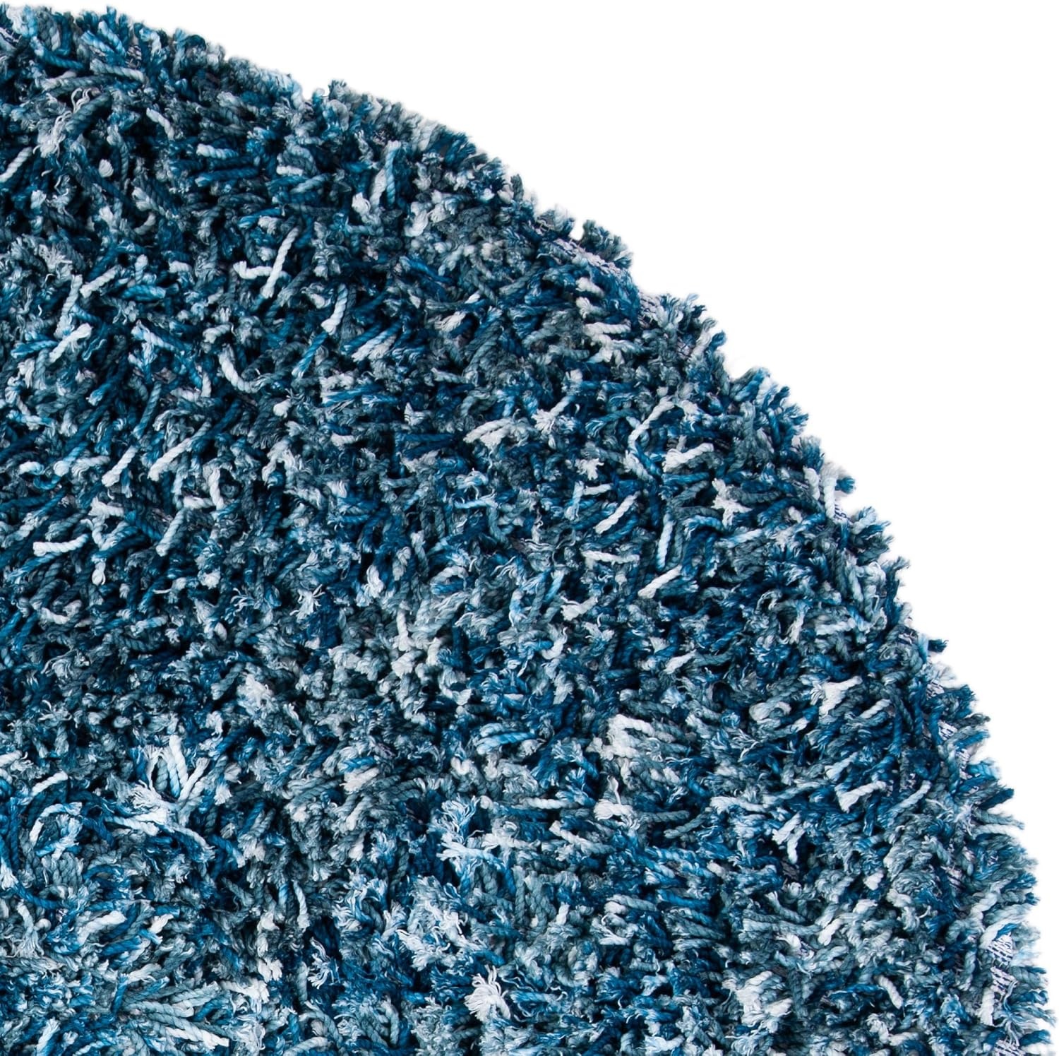 image:imageSAFAVIEH Rio Shag Collection 8 x 10 BlackIvory SG960H Handmade 1inch Thick Area RugNavyIvory