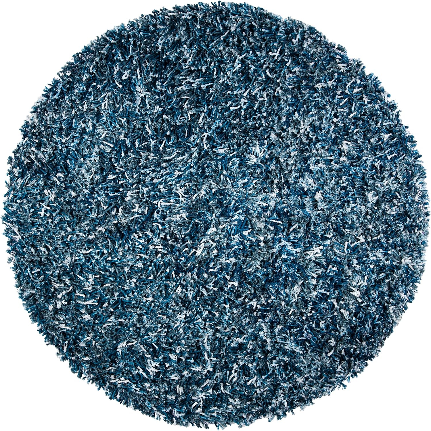image:imageSAFAVIEH Rio Shag Collection 8 x 10 BlackIvory SG960H Handmade 1inch Thick Area RugNavyIvory