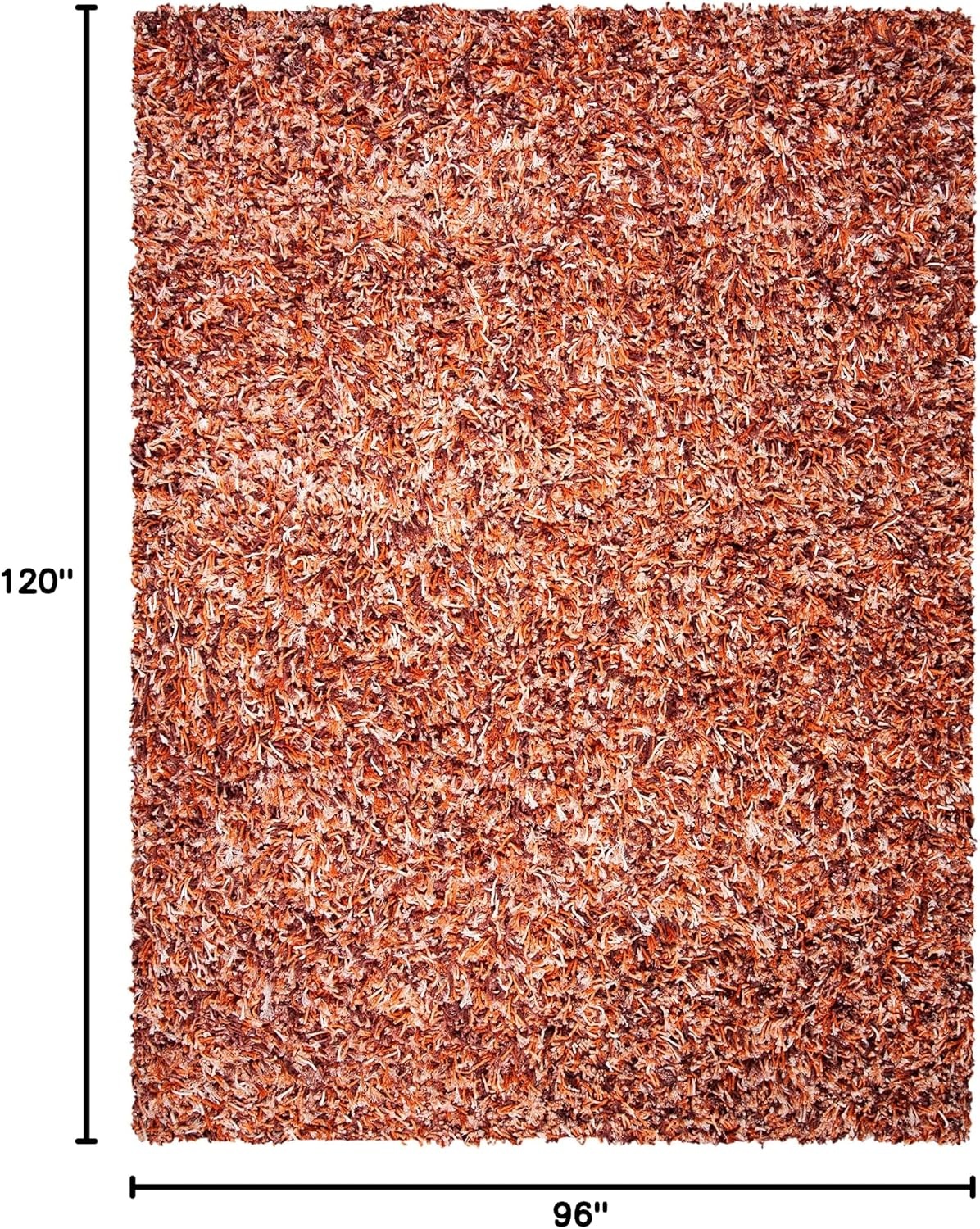image:imageSAFAVIEH Rio Shag Collection 8 x 10 BlackIvory SG960H Handmade 1inch Thick Area RugRustIvory