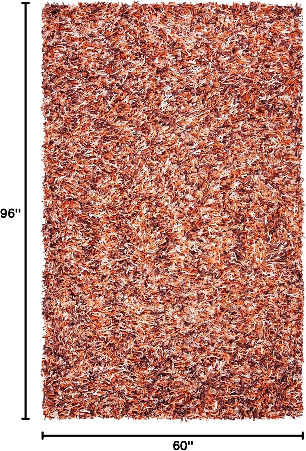 image:imageSAFAVIEH Rio Shag Collection 8 x 10 BlackIvory SG960H Handmade 1inch Thick Area RugRustIvory