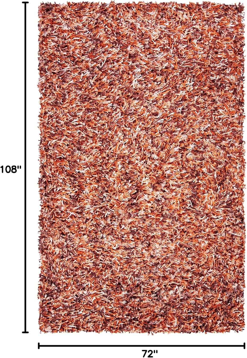 image:imageSAFAVIEH Rio Shag Collection 8 x 10 BlackIvory SG960H Handmade 1inch Thick Area RugRustIvory