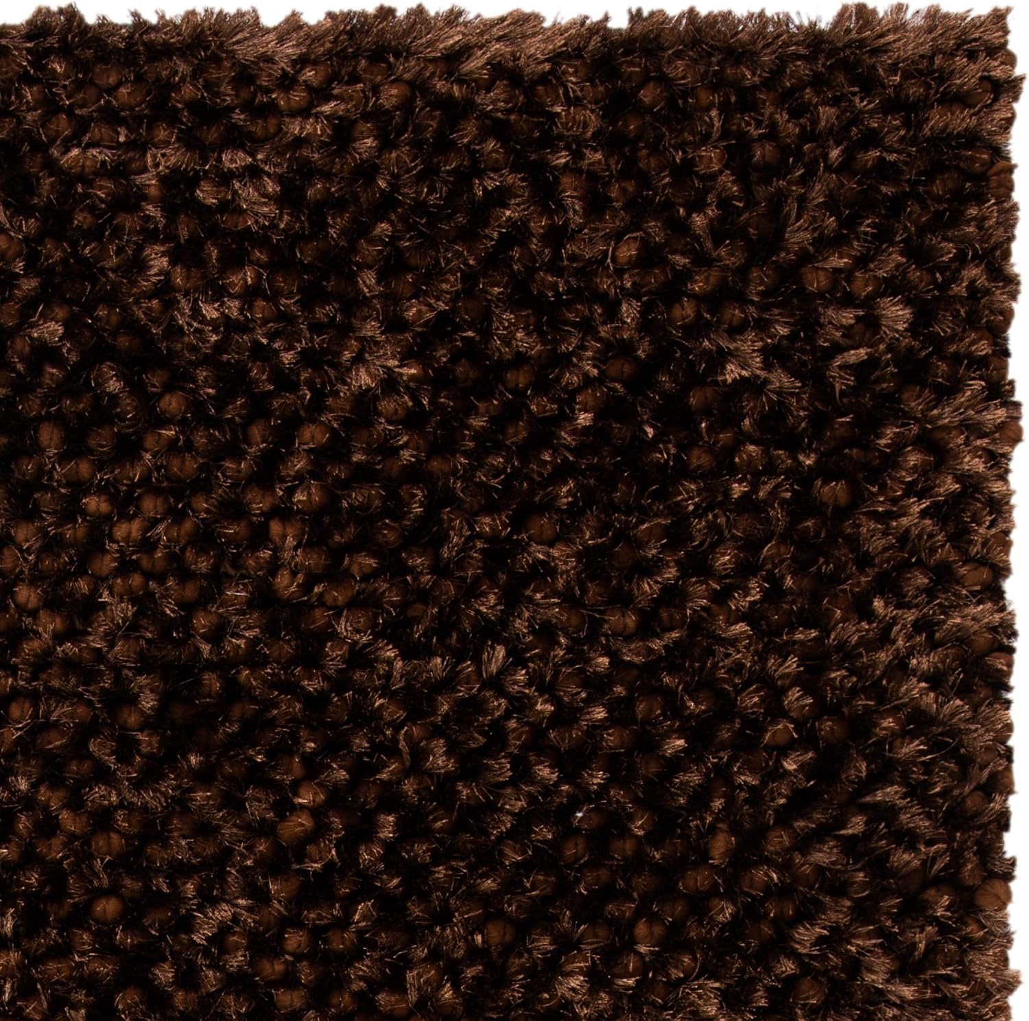 image:imageSAFAVIEH Saint Tropez Shag Collection 9 x 12 Snow White STS641W Handmade Solid 1inch Thick Area RugChocolate
