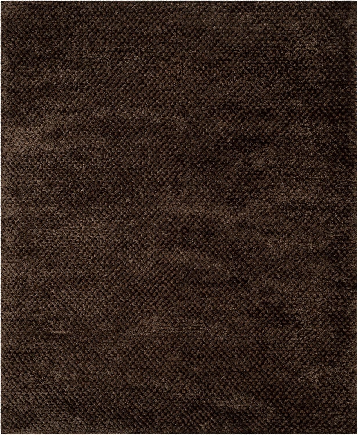 image:imageSAFAVIEH Saint Tropez Shag Collection 9 x 12 Snow White STS641W Handmade Solid 1inch Thick Area RugChocolate
