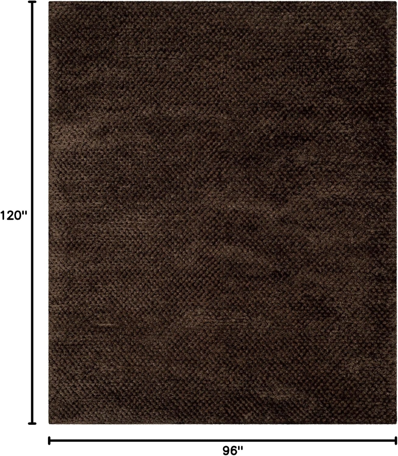 image:imageSAFAVIEH Saint Tropez Shag Collection 9 x 12 Snow White STS641W Handmade Solid 1inch Thick Area RugChocolate