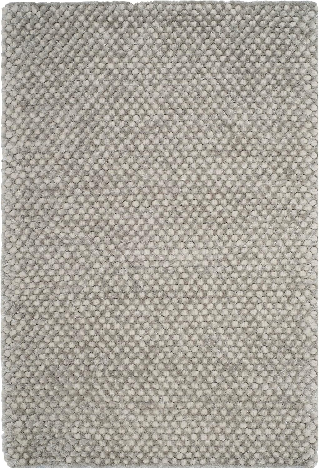 image:imageSAFAVIEH Saint Tropez Shag Collection 9 x 12 Snow White STS641W Handmade Solid 1inch Thick Area RugSilver