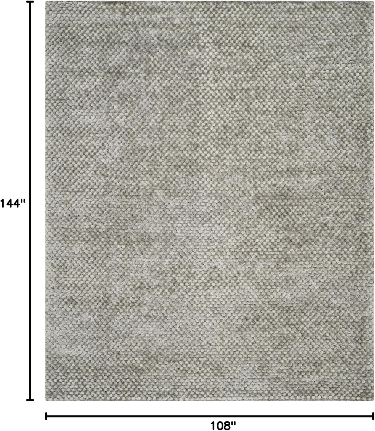 image:imageSAFAVIEH Saint Tropez Shag Collection 9 x 12 Snow White STS641W Handmade Solid 1inch Thick Area RugSilver