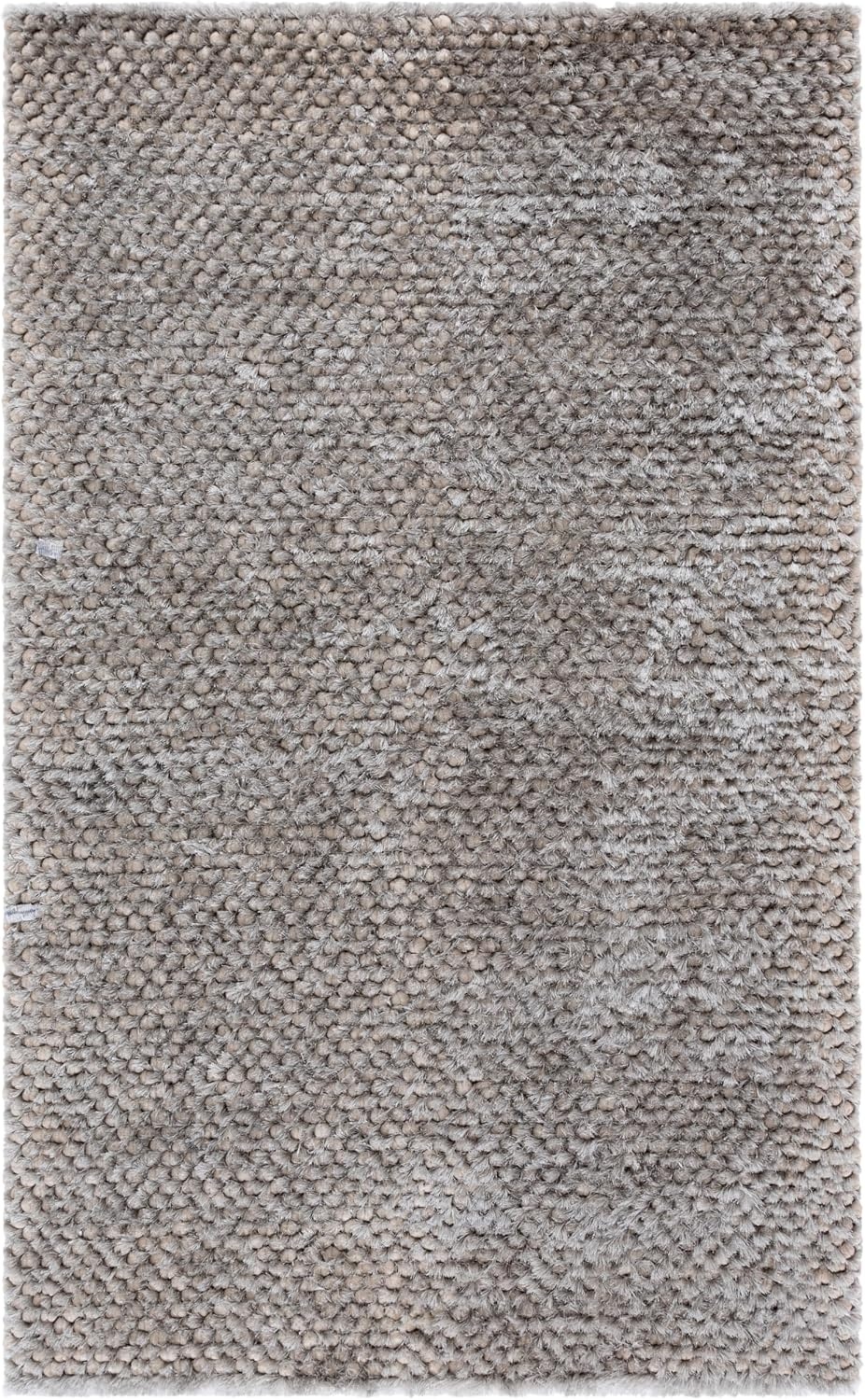 image:imageSAFAVIEH Saint Tropez Shag Collection 9 x 12 Snow White STS641W Handmade Solid 1inch Thick Area RugSilver