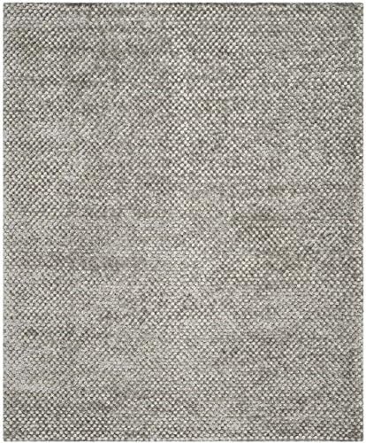 image:imageSAFAVIEH Saint Tropez Shag Collection 9 x 12 Snow White STS641W Handmade Solid 1inch Thick Area RugSilver
