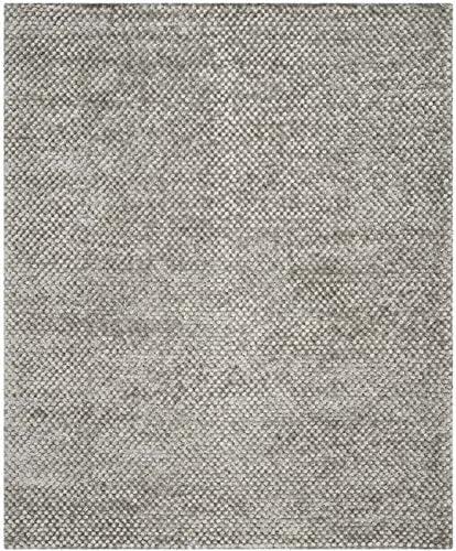 image:imageSAFAVIEH Saint Tropez Shag Collection 9 x 12 Snow White STS641W Handmade Solid 1inch Thick Area RugSilver