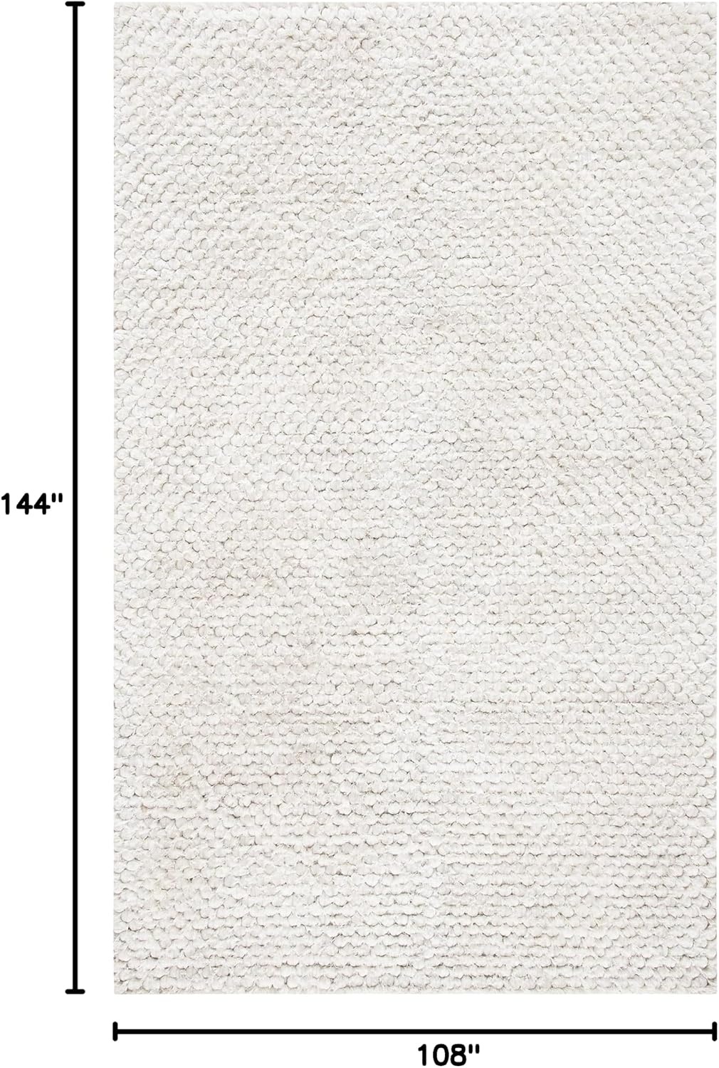 image:imageSAFAVIEH Saint Tropez Shag Collection 9 x 12 Snow White STS641W Handmade Solid 1inch Thick Area RugSnow White
