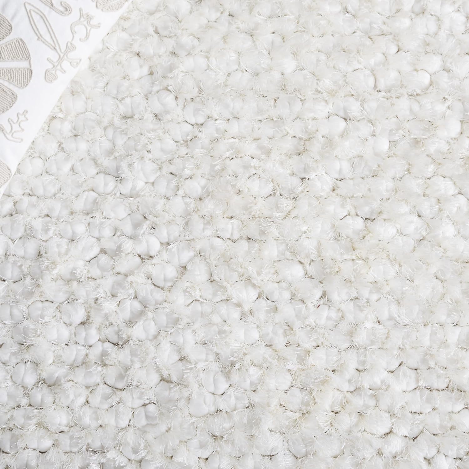 image:imageSAFAVIEH Saint Tropez Shag Collection 9 x 12 Snow White STS641W Handmade Solid 1inch Thick Area RugSnow White