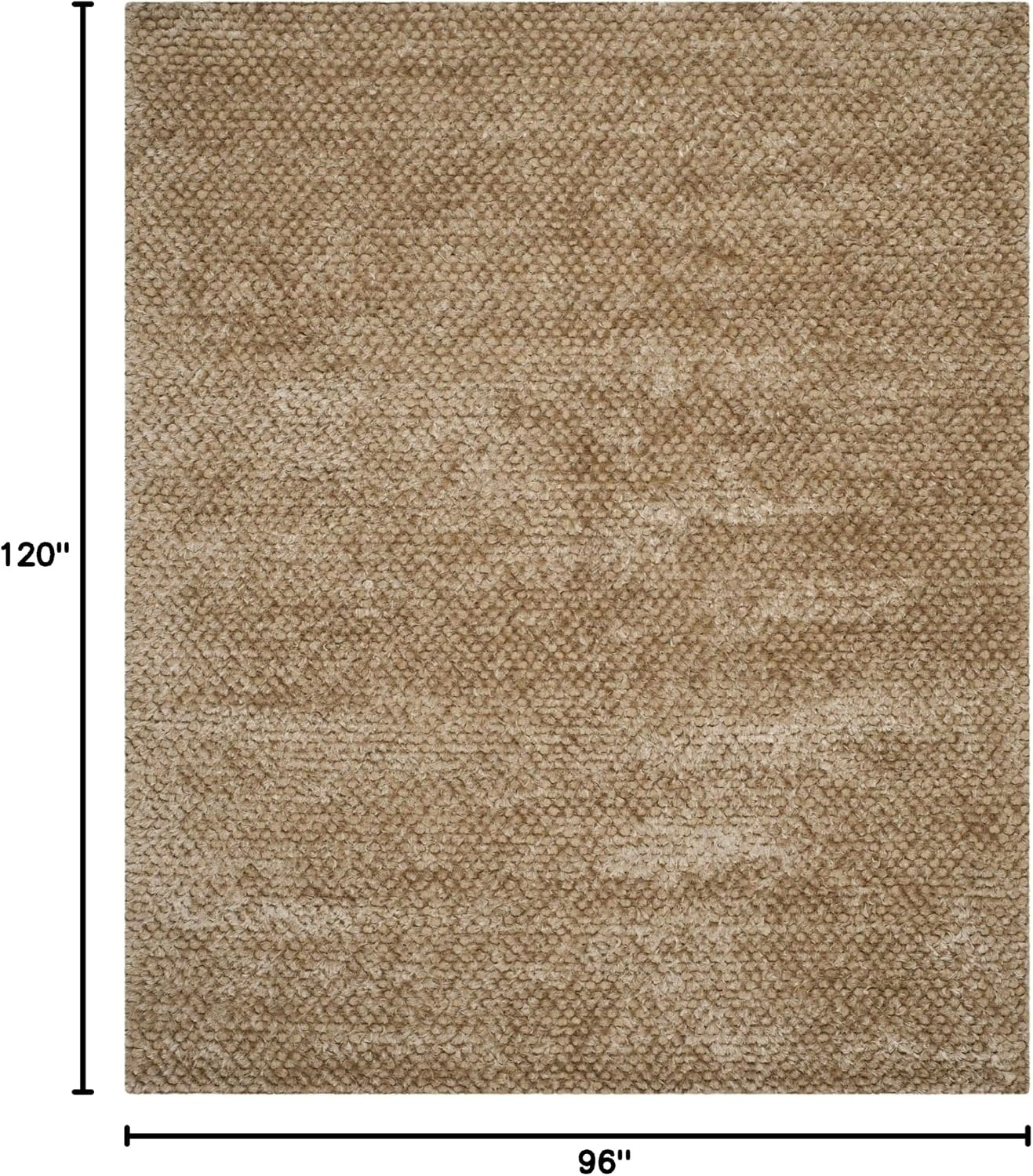 image:imageSAFAVIEH Saint Tropez Shag Collection 9 x 12 Snow White STS641W Handmade Solid 1inch Thick Area RugTaupe
