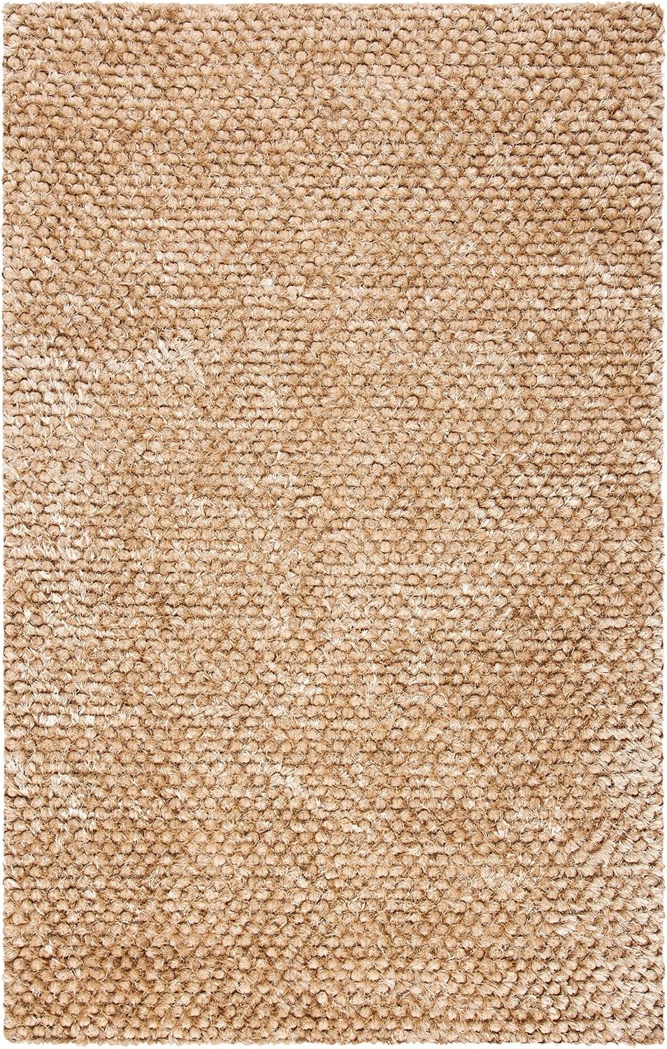 image:imageSAFAVIEH Saint Tropez Shag Collection 9 x 12 Snow White STS641W Handmade Solid 1inch Thick Area RugTaupe
