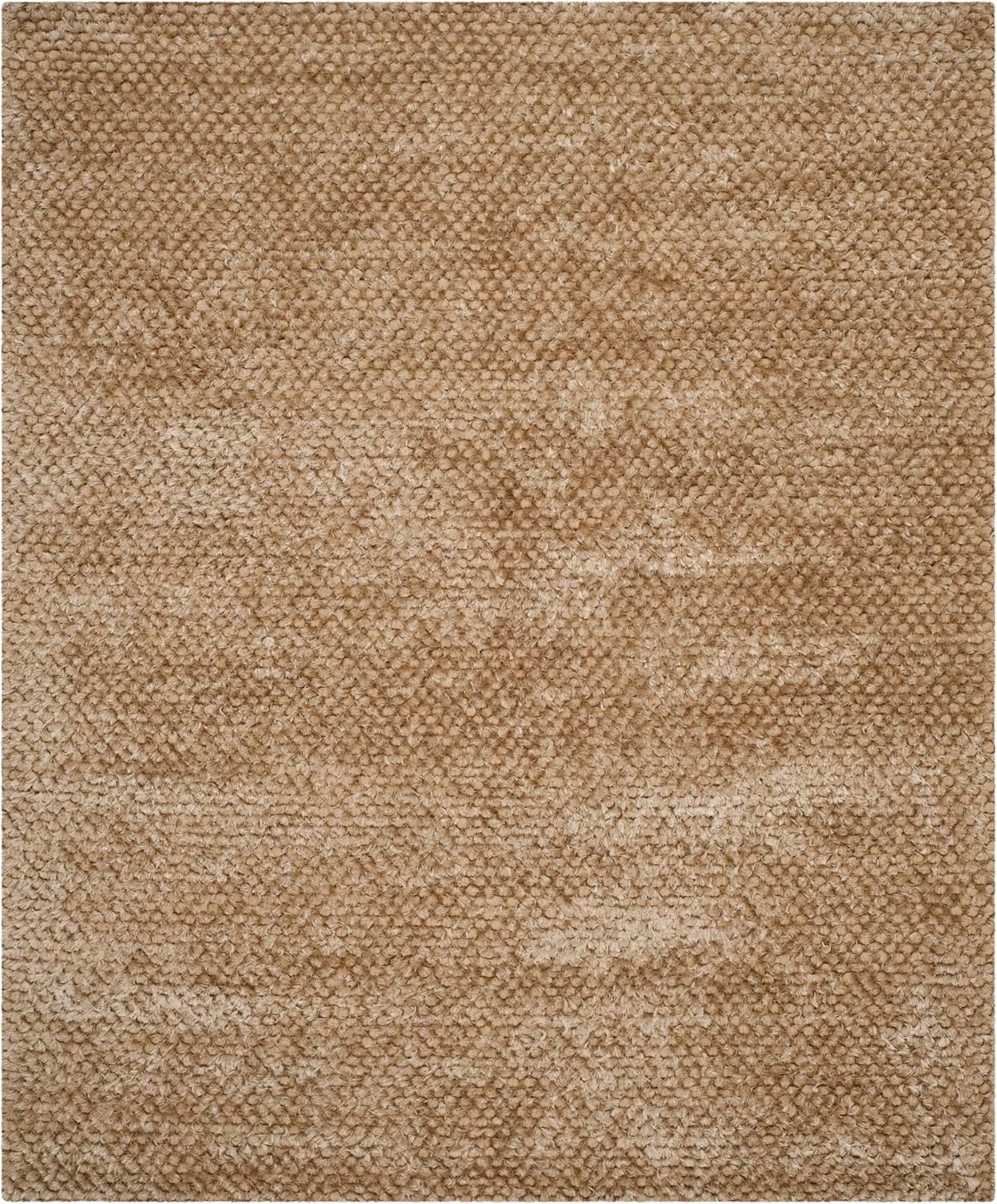 image:imageSAFAVIEH Saint Tropez Shag Collection 9 x 12 Snow White STS641W Handmade Solid 1inch Thick Area RugTaupe