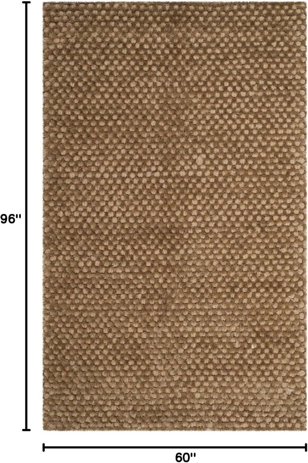 image:imageSAFAVIEH Saint Tropez Shag Collection 9 x 12 Snow White STS641W Handmade Solid 1inch Thick Area RugTaupe