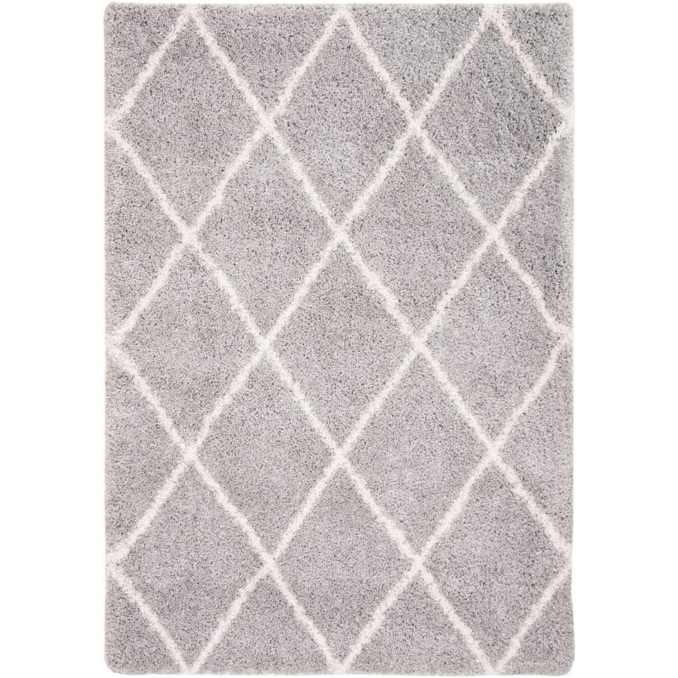 image:imageSAFAVIEH Area Rug 8x10 Fontana Shag Collection Large Grey amp Cream Trellis Pattern NonShedding amp Easy Cleaning Ultra Plush Thick Pile Ideal for Living Room Bedroom Dining Space FNT815GGreyCream