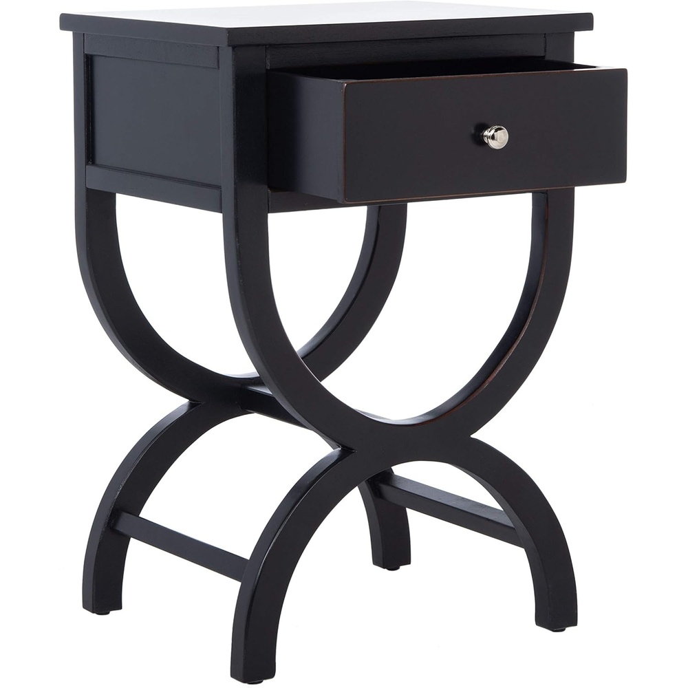 image:imageSAFAVIEH Home Collection Maxine Navy Blue 1Drawer Accent Table Nightstand Bedside Accent Table Fully AssembledBlack