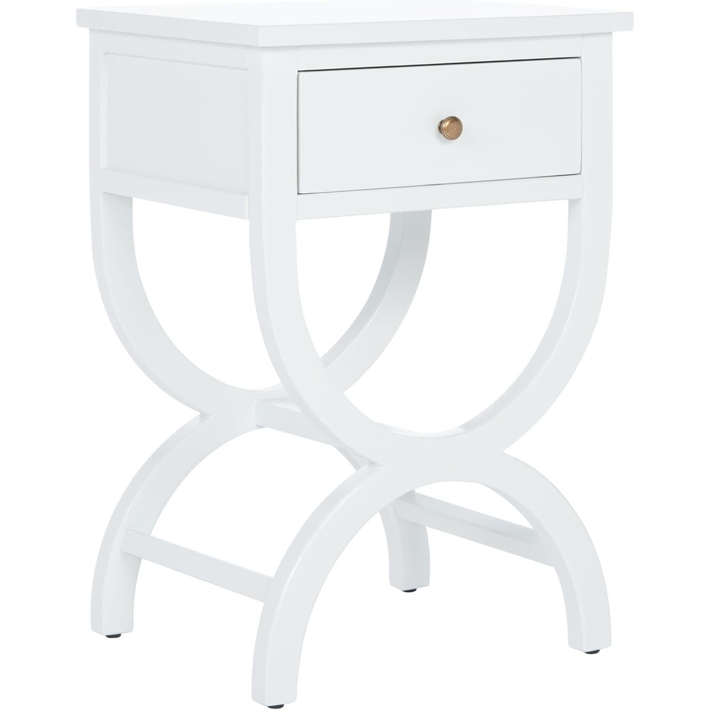 image:imageSAFAVIEH Home Collection Maxine Navy Blue 1Drawer Accent Table Nightstand Bedside Accent Table Fully AssembledOff White