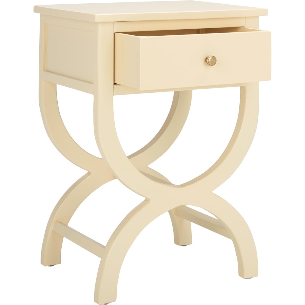 image:imageSAFAVIEH Home Collection Maxine Navy Blue 1Drawer Accent Table Nightstand Bedside Accent Table Fully AssembledVanilla