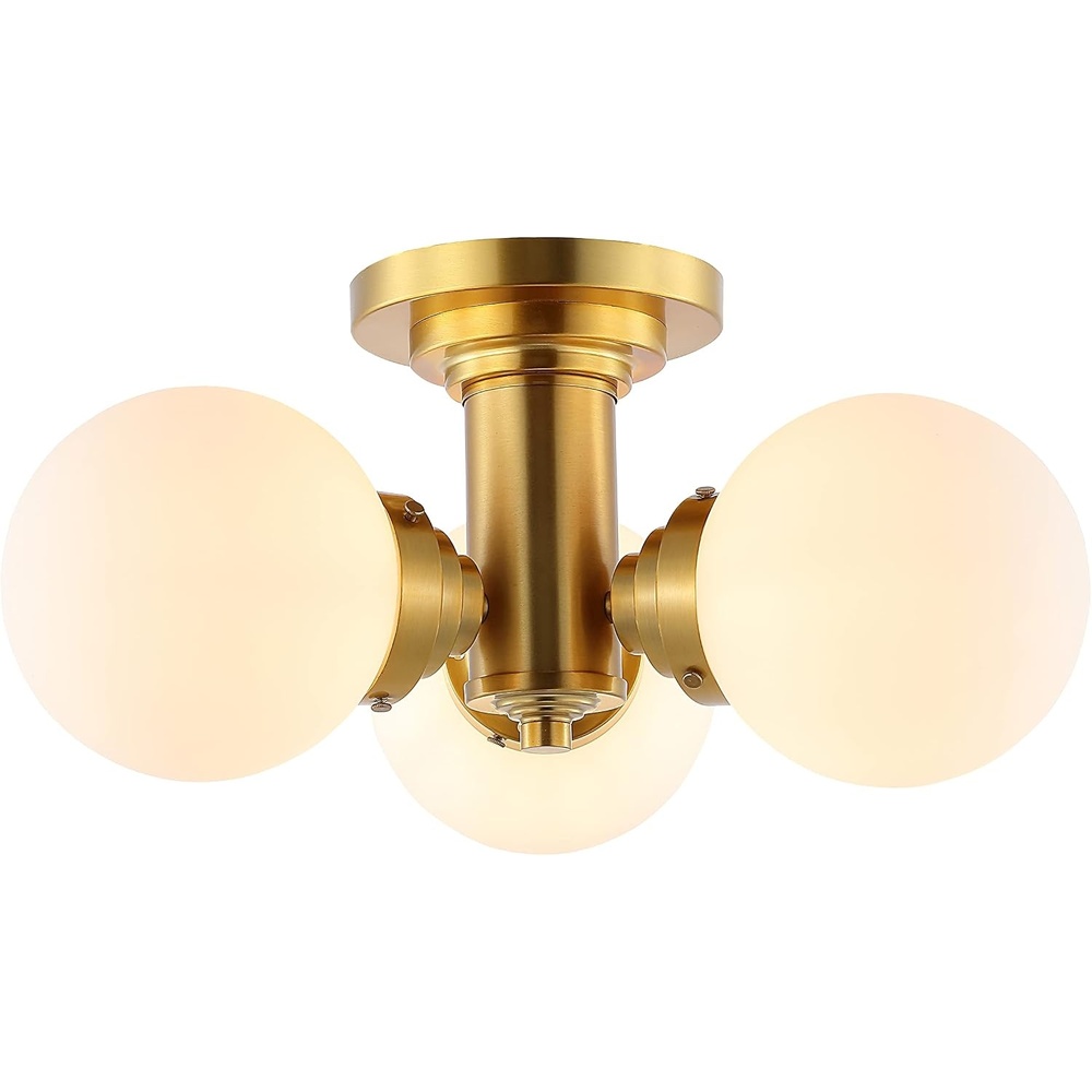 image:imageSAFAVIEH Lighting Collection Elenna Gold Flush Mount LED Bulbs Included