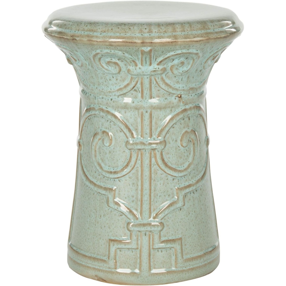 image:imageSafavieh Castle Gardens Collection Imperial Garden White Ceramic Garden StoolBlue