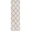 SAFAVIEH Area Rug 8×10 – Hudson Shag Collection – Large – Ivory & Grey, Trellis Pattern, Non-Shedding & Easy Cleaning, Ultra Plush Thick Pile, Ideal for Living Room, Bedroom, Dining Space (SGH222D)(Ivory/Beige)