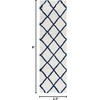 SAFAVIEH Area Rug 8×10 – Hudson Shag Collection – Large – Ivory & Grey, Trellis Pattern, Non-Shedding & Easy Cleaning, Ultra Plush Thick Pile, Ideal for Living Room, Bedroom, Dining Space (SGH222D)(Ivory/Navy)