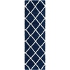 SAFAVIEH Area Rug 8×10 – Hudson Shag Collection – Large – Ivory & Grey, Trellis Pattern, Non-Shedding & Easy Cleaning, Ultra Plush Thick Pile, Ideal for Living Room, Bedroom, Dining Space (SGH222D)(Navy/Ivory)